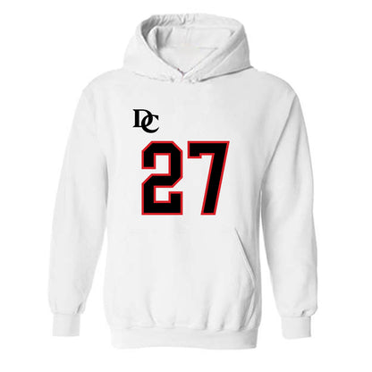 Davidson - NCAA Football : Revis McClairen - White Replica Shersey Hooded Sweatshirt-0