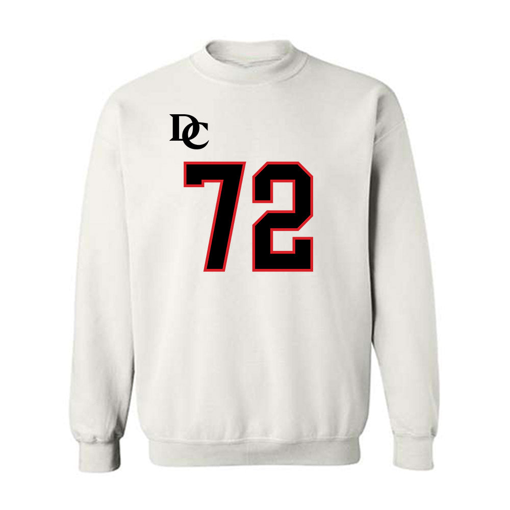 Davidson - NCAA Football : Liam Turner - White Replica Shersey Crewneck Sweatshirt