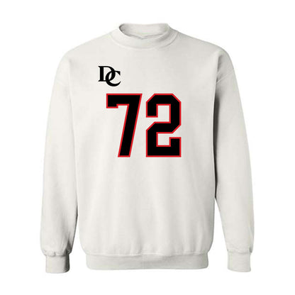 Davidson - NCAA Football : Liam Turner - White Replica Shersey Crewneck Sweatshirt
