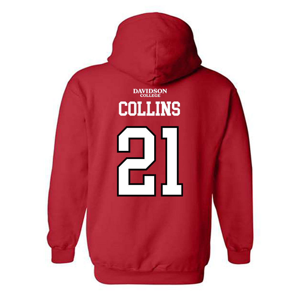 Davidson - NCAA Football : Caiden Collins - Orange Hooded Sweatshirt-1