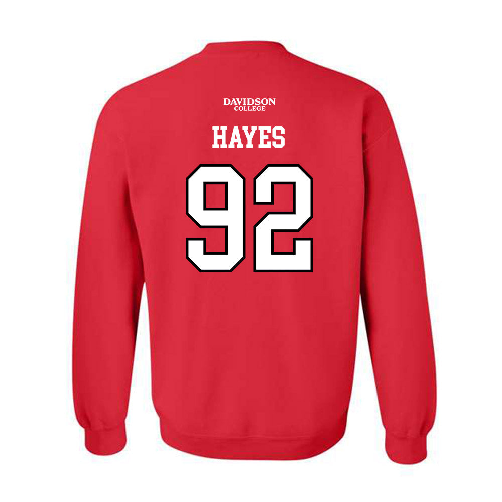 Davidson - NCAA Football : Christian Hayes - Orange Crewneck Sweatshirt-1