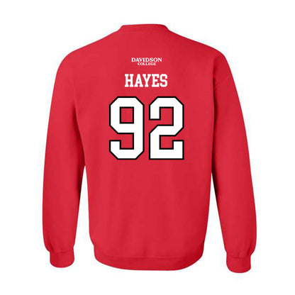 Davidson - NCAA Football : Christian Hayes - Orange Crewneck Sweatshirt-1