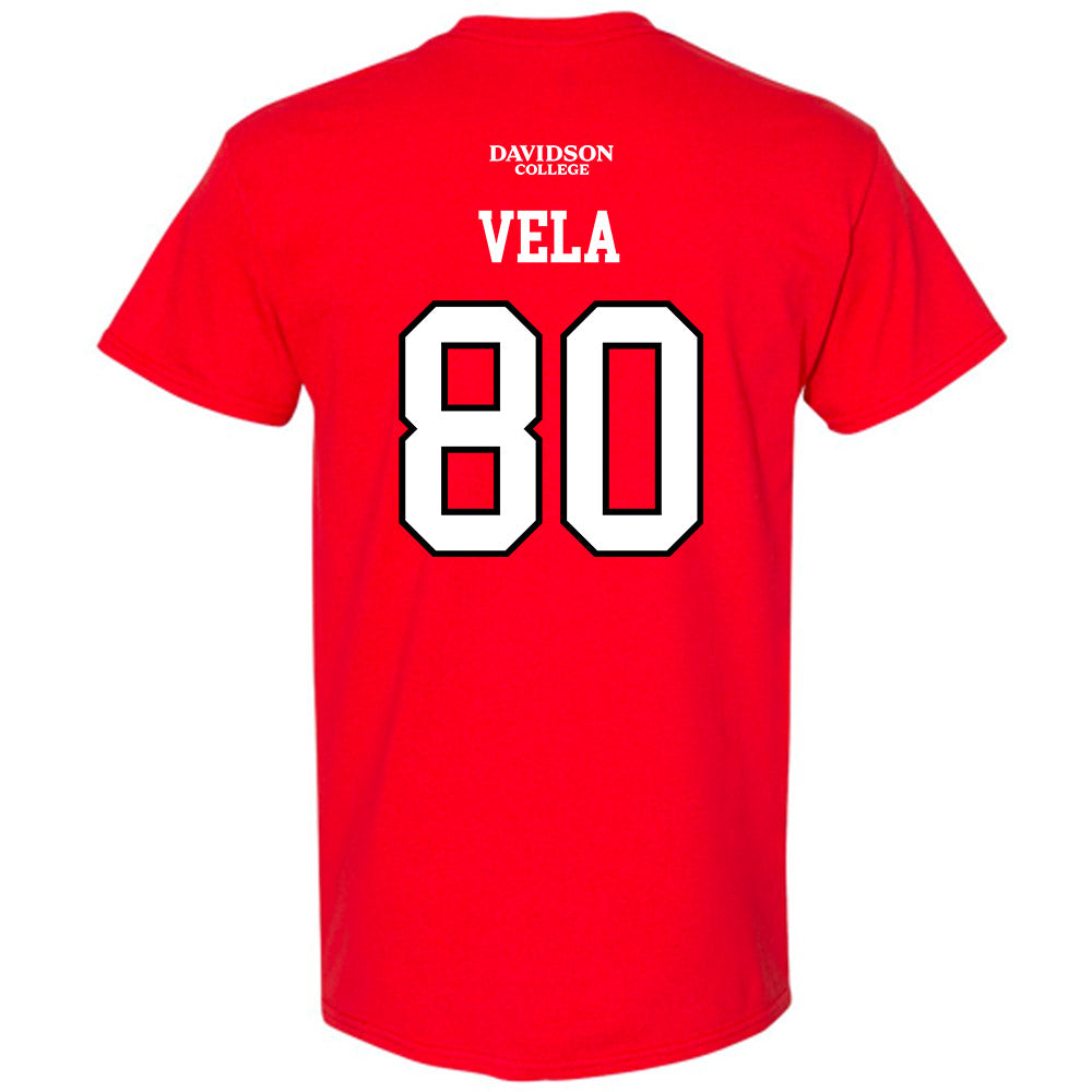 Davidson - NCAA Football : Xavier Vela - Orange T-Shirt-1