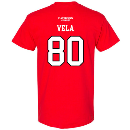 Davidson - NCAA Football : Xavier Vela - Orange T-Shirt-1