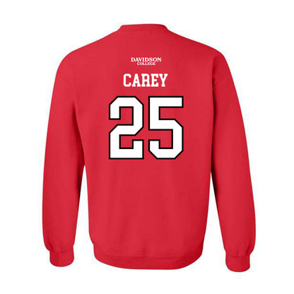 Davidson - NCAA Football : Aaron Carey - Orange Crewneck Sweatshirt