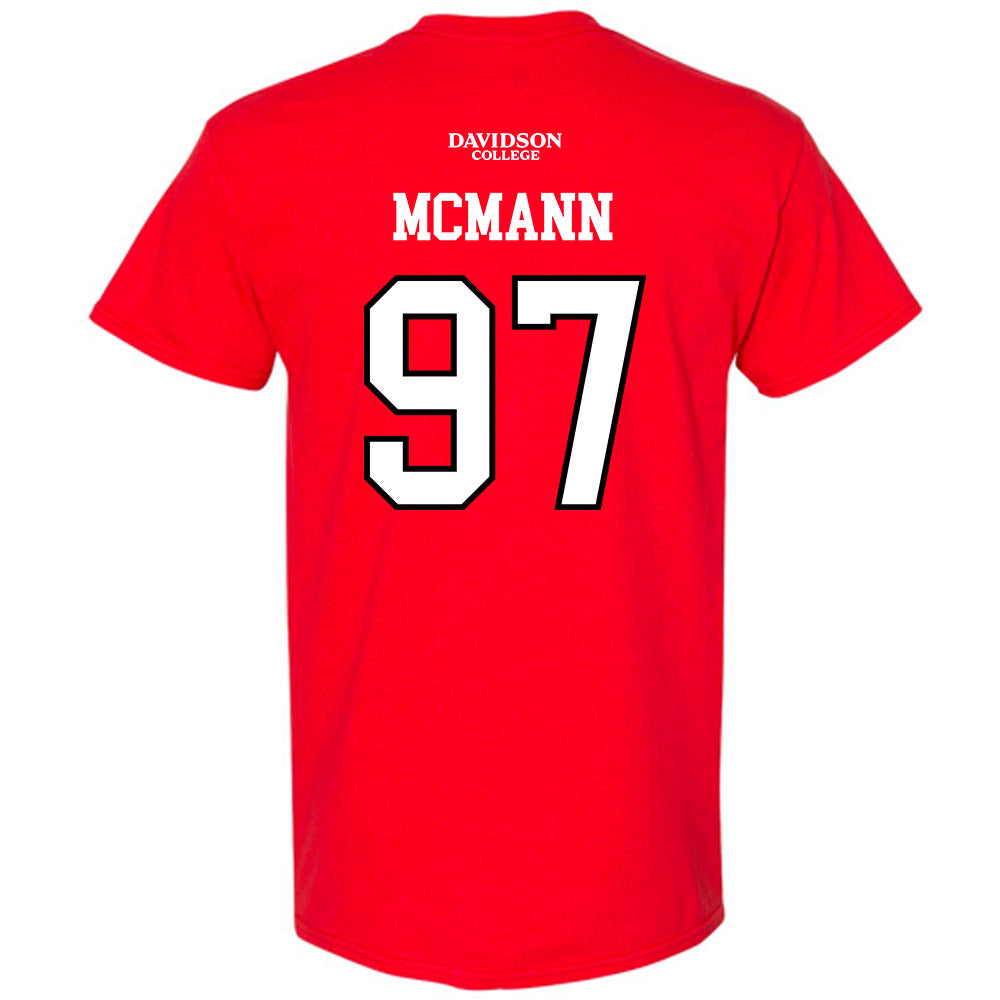 Davidson - NCAA Football : Liam McMann - Orange T-Shirt-1