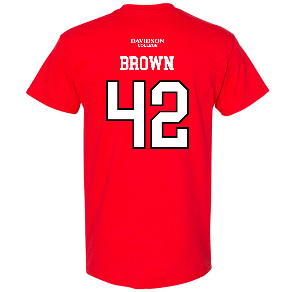 Davidson - NCAA Football : Dallas Brown - Orange T-Shirt