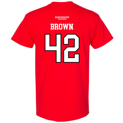 Davidson - NCAA Football : Dallas Brown - Orange T-Shirt