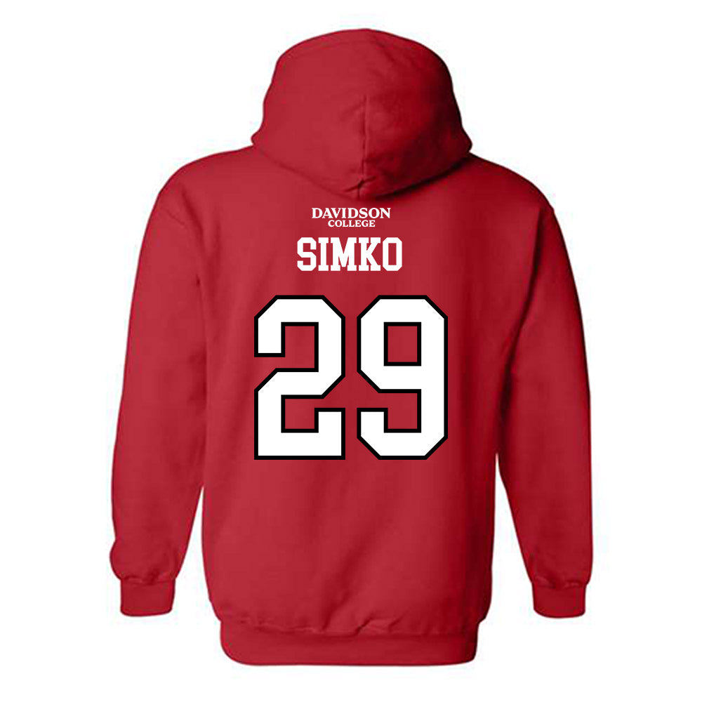 Davidson - NCAA Football : Carter Simko - Orange Hooded Sweatshirt-1