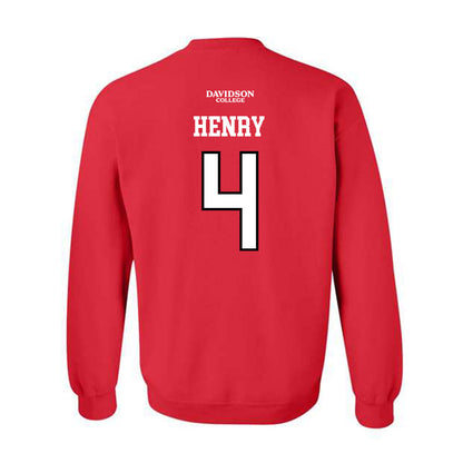 Davidson - NCAA Football : Tahir Henry - Orange Crewneck Sweatshirt