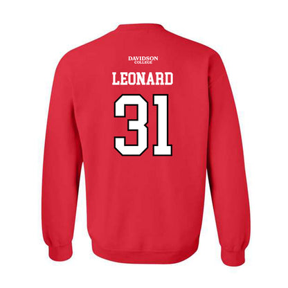 Davidson - NCAA Football : Michael Leonard - Orange Crewneck Sweatshirt