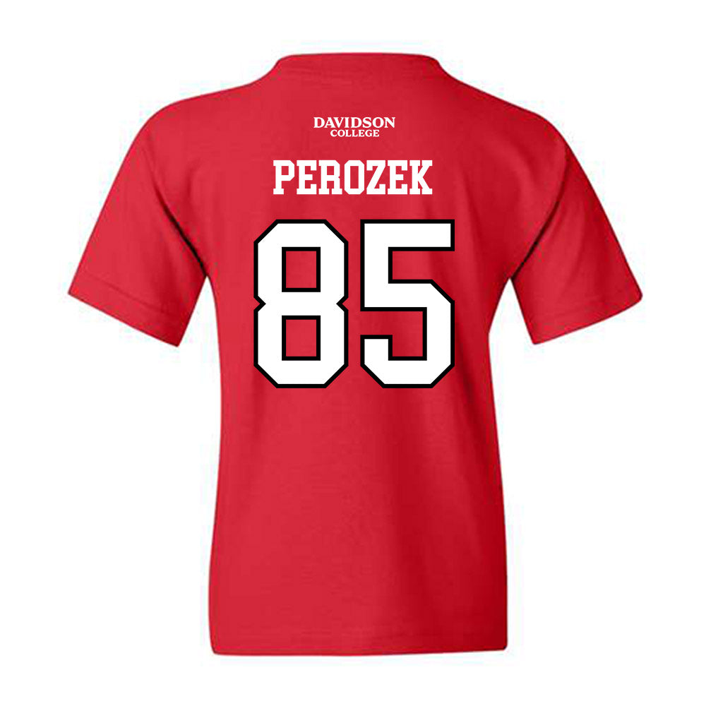Davidson - NCAA Football : Jack Perozek - Orange Youth T-Shirt-1