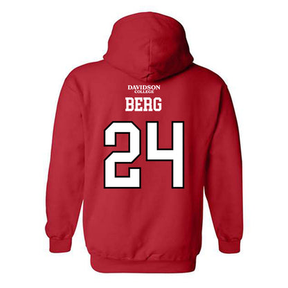 Davidson - NCAA Football : Brodey Berg - Orange Hooded Sweatshirt-1