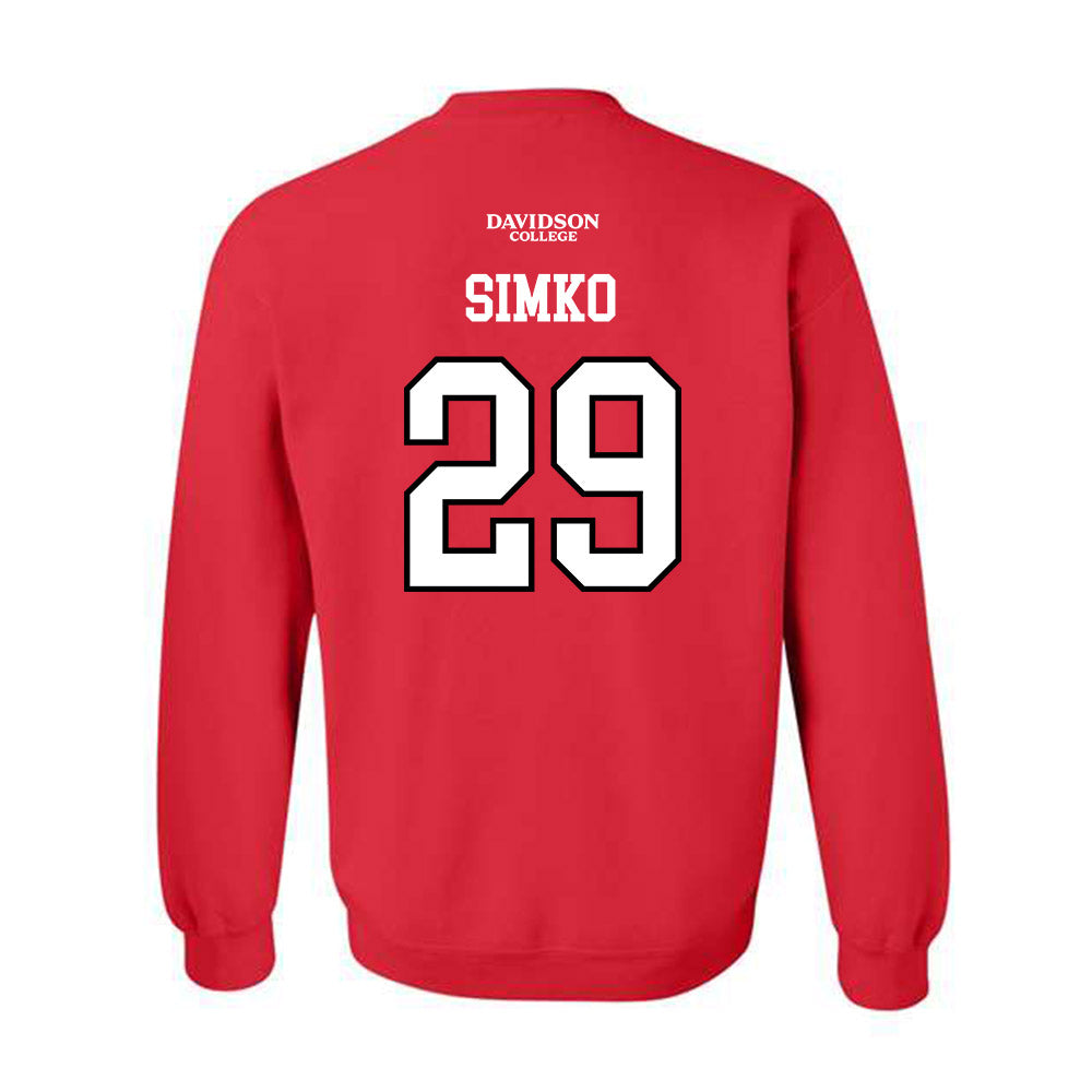 Davidson - NCAA Football : Carter Simko - Orange Crewneck Sweatshirt-1