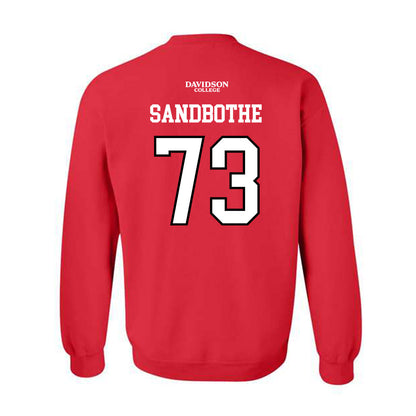 Davidson - NCAA Football : Warren Sandbothe - Orange Crewneck Sweatshirt-1