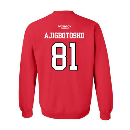Davidson - NCAA Football : Alani Ajigbotosho - Orange Crewneck Sweatshirt