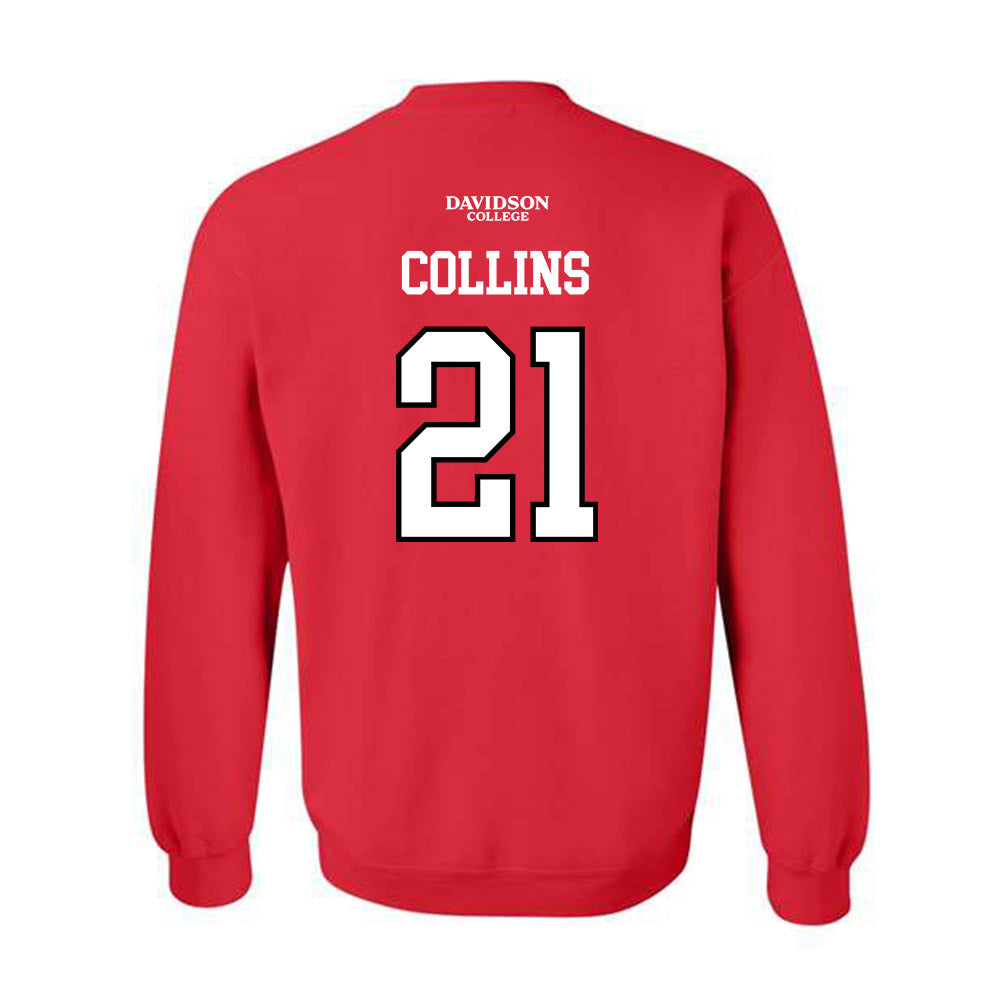 Davidson - NCAA Football : Caiden Collins - Orange Crewneck Sweatshirt-1