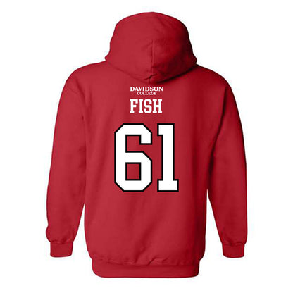 Davidson - NCAA Football : Danny Fish - Orange Hooded Sweatshirt