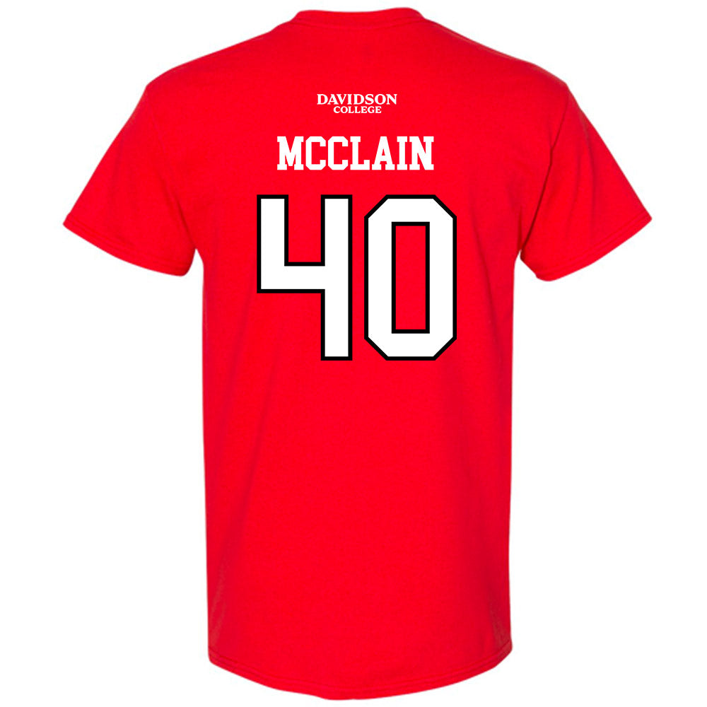Davidson - NCAA Football : Carius McClain - Orange T-Shirt