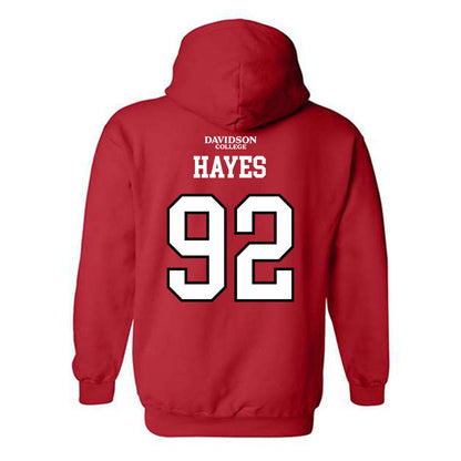 Davidson - NCAA Football : Christian Hayes - Orange Hooded Sweatshirt-1