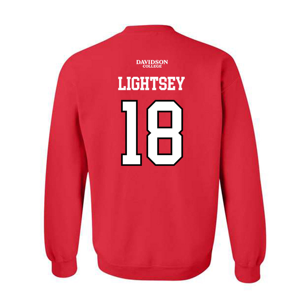 Davidson - NCAA Football : Jacary Lightsey - Orange Crewneck Sweatshirt