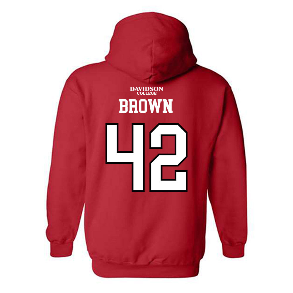 Davidson - NCAA Football : Dallas Brown - Orange Hooded Sweatshirt