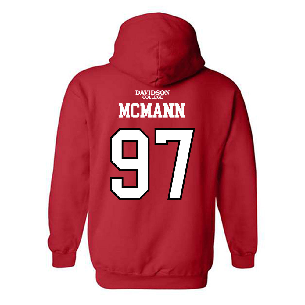 Davidson - NCAA Football : Liam McMann - Orange Hooded Sweatshirt-1