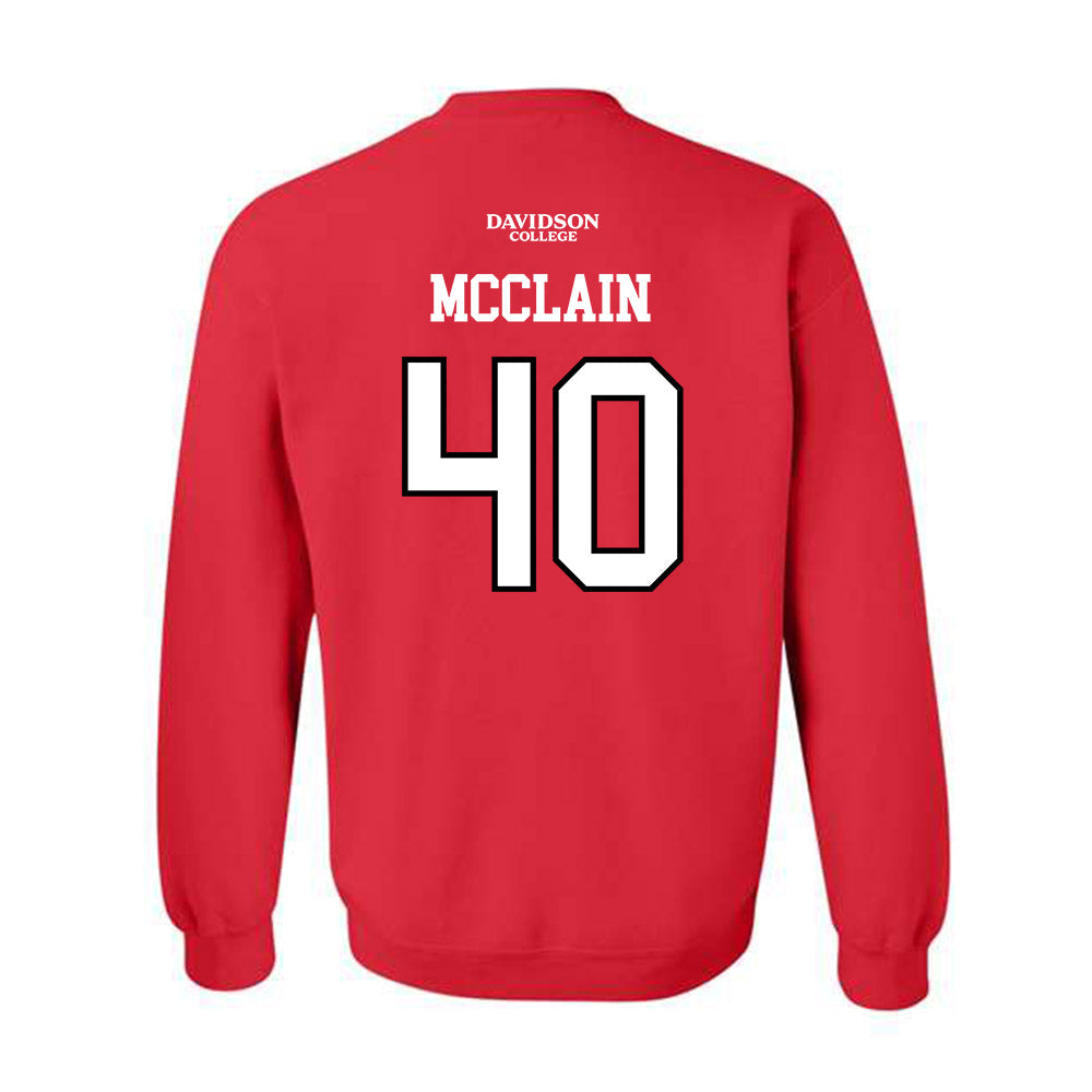 Davidson - NCAA Football : Carius McClain - Orange Crewneck Sweatshirt