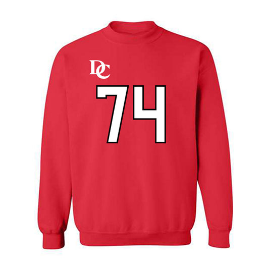 Davidson - NCAA Football : Kyler Herring - Orange Crewneck Sweatshirt-0