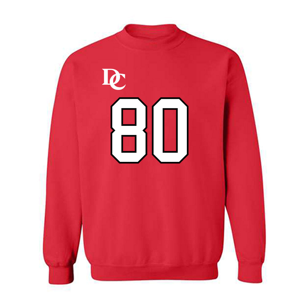 Davidson - NCAA Football : Xavier Vela - Orange Crewneck Sweatshirt-0