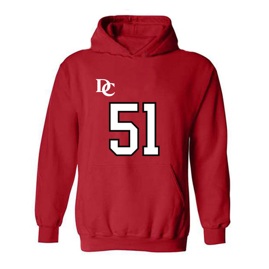 Davidson - NCAA Football : Tom Luther - Orange Hooded Sweatshirt