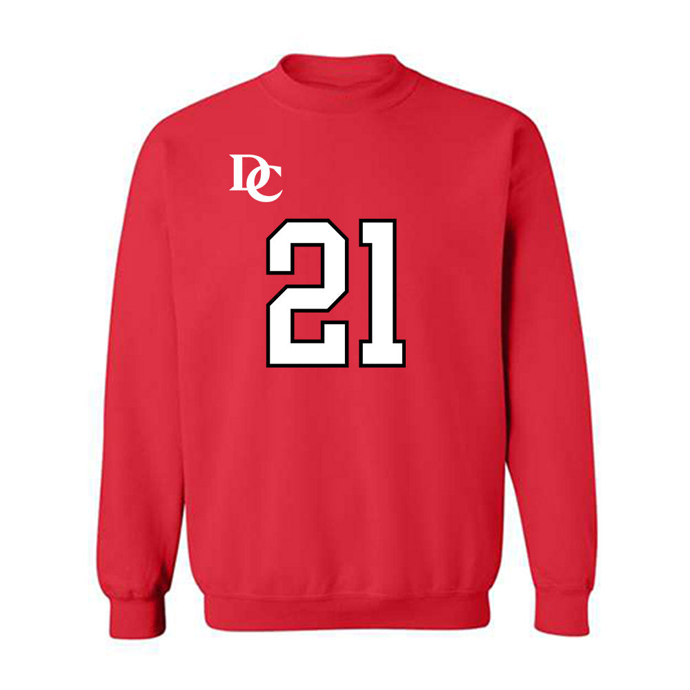 Davidson - NCAA Football : Caiden Collins - Orange Crewneck Sweatshirt-0
