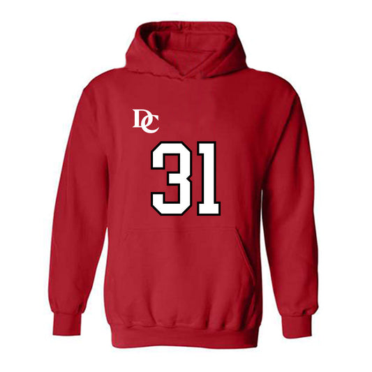 Davidson - NCAA Football : Michael Leonard - Orange Hooded Sweatshirt