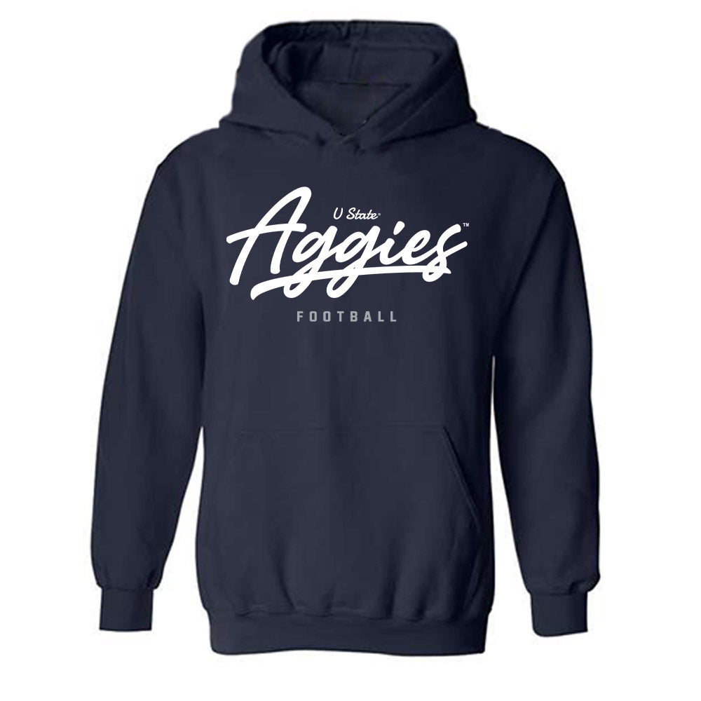 Utah State - NCAA Football : Braden Pegan - Classic Shersey Hooded Sweatshirt-0