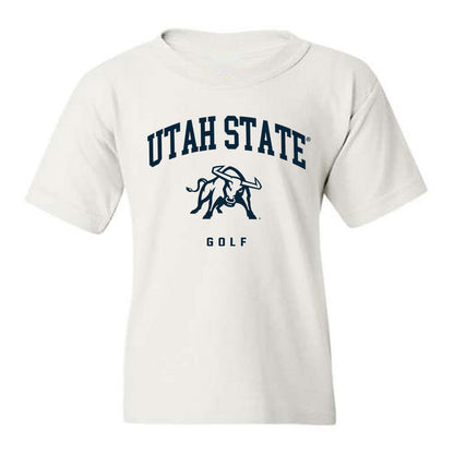 Utah State - NCAA Men's Golf : Esteban Jaramillo - Youth T-Shirt-0