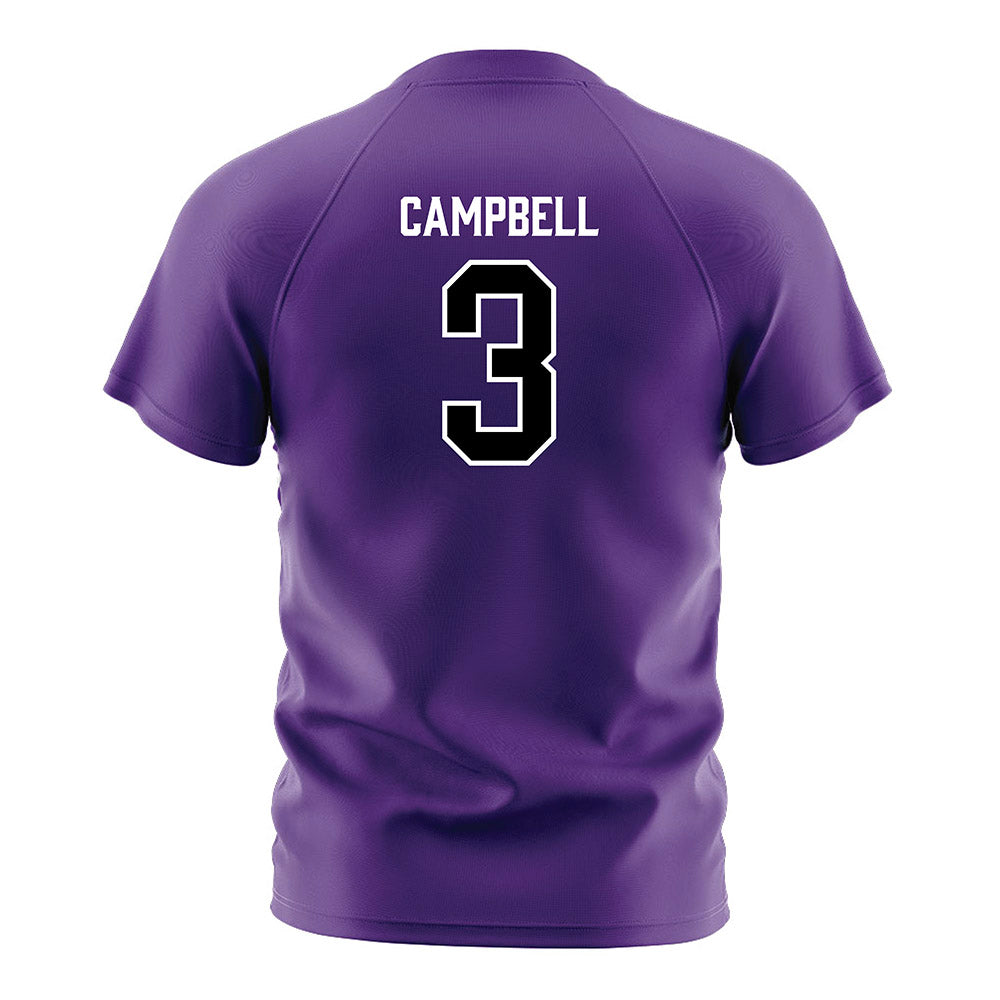 Furman - NCAA Men's Soccer : Trip Campbell - Purple Soccer Jersey-1