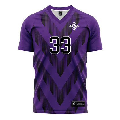Furman - NCAA Men's Soccer : Gabe Cox - Purple Soccer Jersey-0