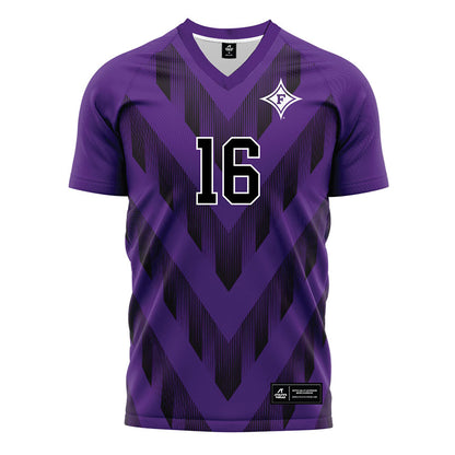Furman - NCAA Men's Soccer : Grayson Travis - Purple Soccer Jersey-0