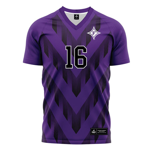 Furman - NCAA Men's Soccer : Grayson Travis - Purple Soccer Jersey-0