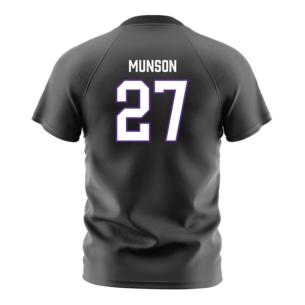 Furman - NCAA Men's Soccer : Luke Munson - Black Soccer Jersey-1