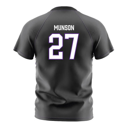 Furman - NCAA Men's Soccer : Luke Munson - Black Soccer Jersey-1