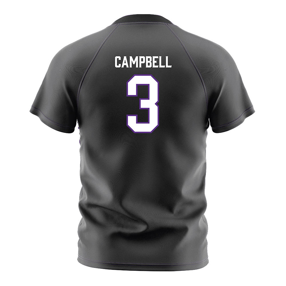 Furman - NCAA Men's Soccer : Trip Campbell - Black Soccer Jersey-1