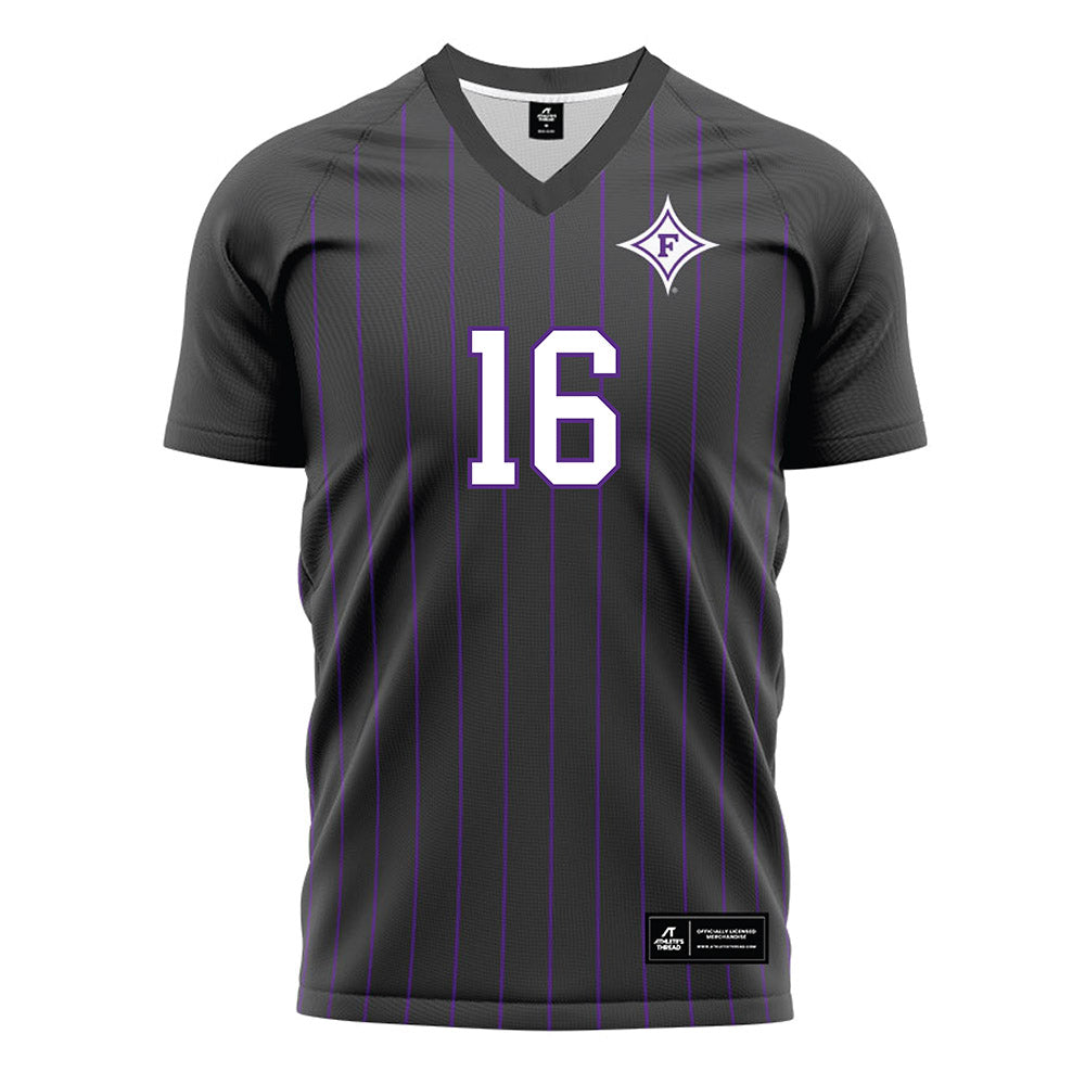 Furman - NCAA Men's Soccer : Grayson Travis - Black Soccer Jersey-0