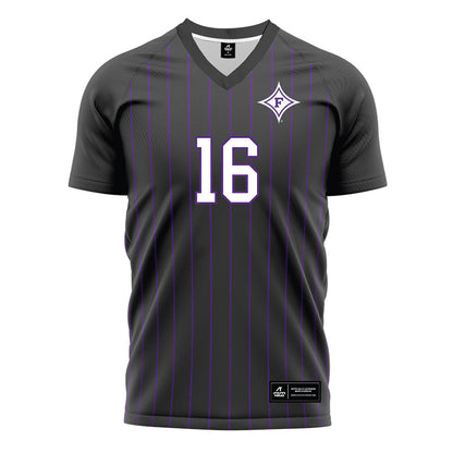 Furman - NCAA Men's Soccer : Grayson Travis - Black Soccer Jersey-0