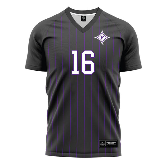 Furman - NCAA Men's Soccer : Grayson Travis - Black Soccer Jersey-0