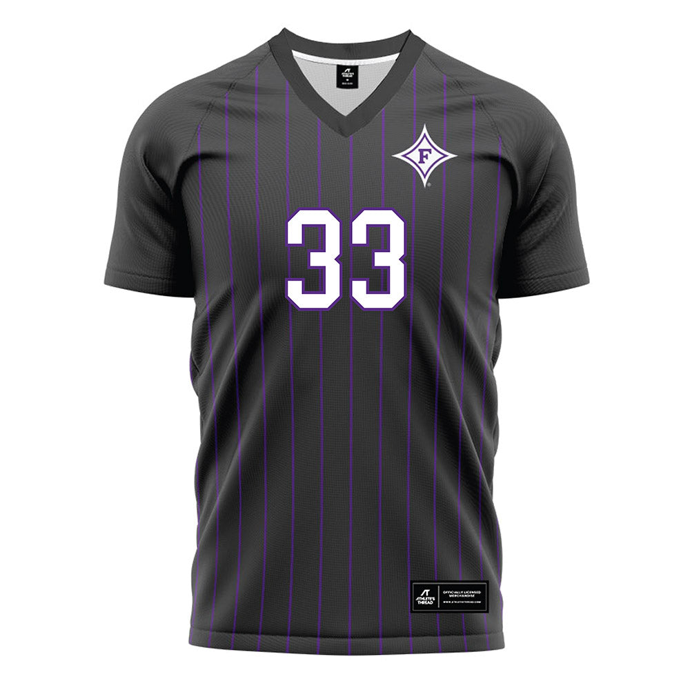 Furman - NCAA Men's Soccer : Gabe Cox - Black Soccer Jersey-0