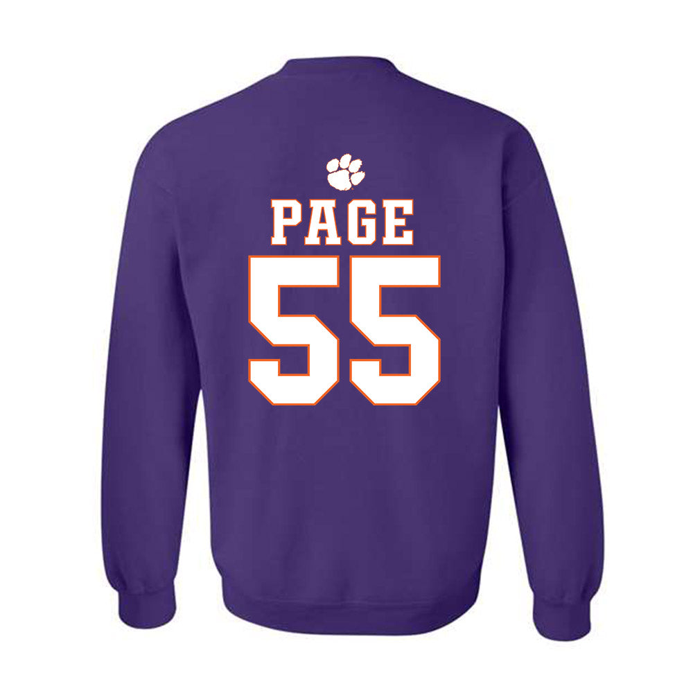 Clemson - NCAA Football : Payton Page - Fashion Shersey Crewneck Sweatshirt