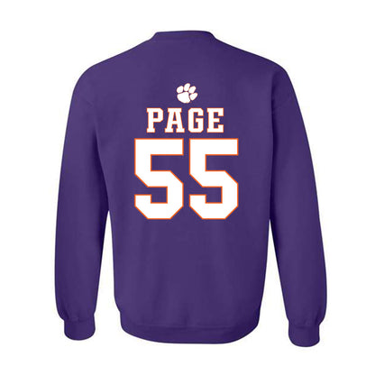 Clemson - NCAA Football : Payton Page - Fashion Shersey Crewneck Sweatshirt