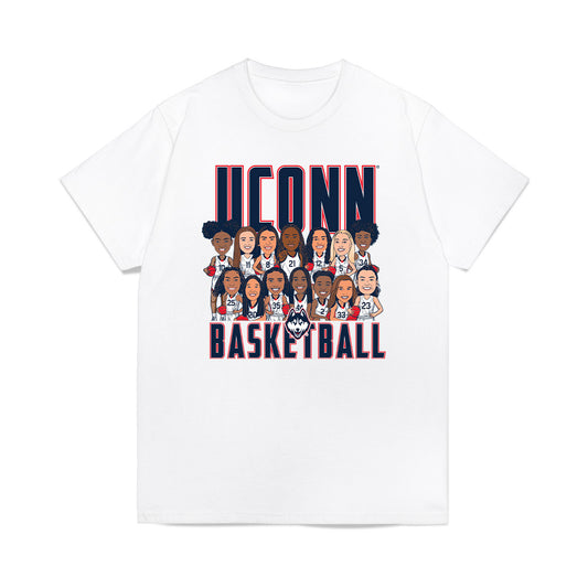 UConn - NCAA Women's Basketball : - Team Caricature Premium T-Shirt-0