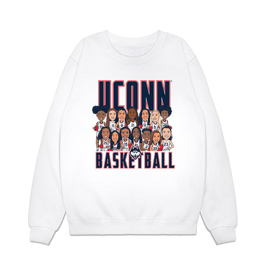 UConn - NCAA Women's Basketball : - Team Caricature Premium Crewneck Sweatshirt-0